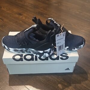 Adidas Black Mesh Sneakers with Camouflage Pattern Sole